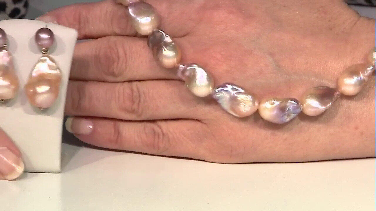 Video Orecchini in argento con Perla d'Acqua Dolce Pesca (TPC)