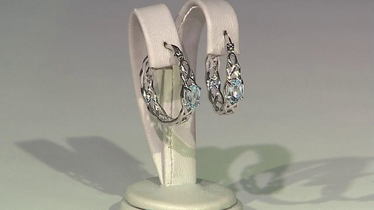 Video Himmelblauer Topas-Silberohrringe