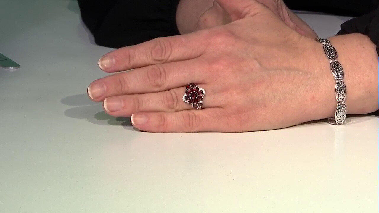 Video Mosambik-Granat-Silberring