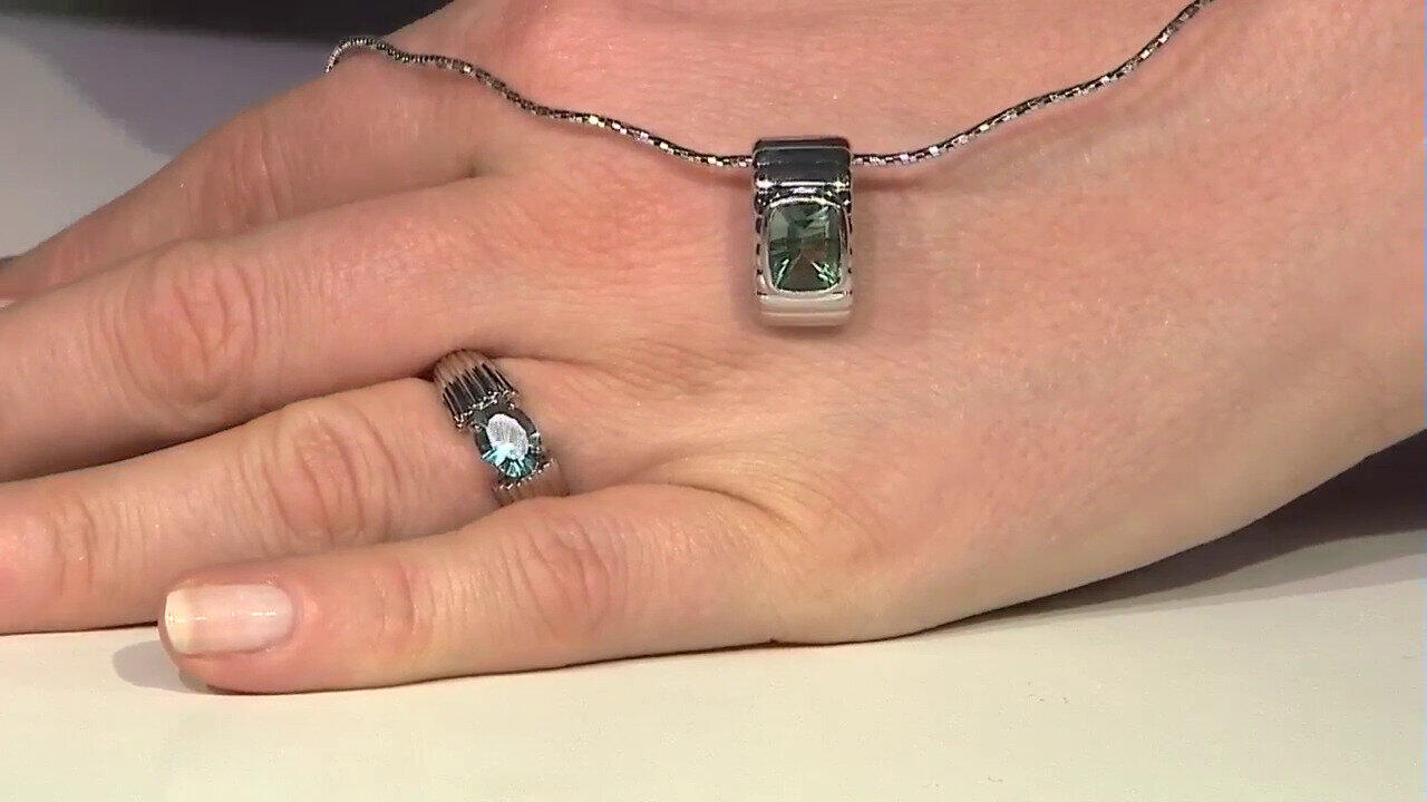 Video Grüner Fluorit-Silberring (MONOSONO COLLECTION)