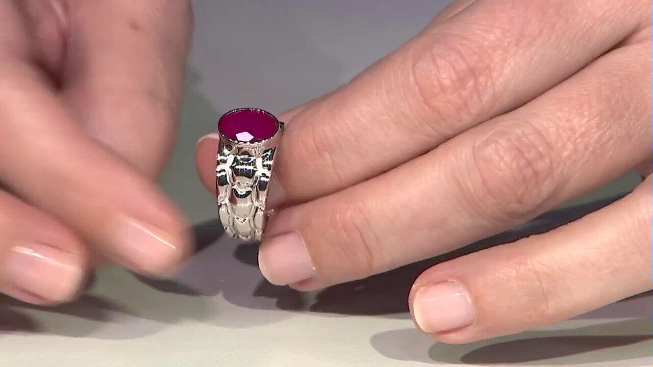 Video Himbeer-Chalzedon-Silberring (SAELOCANA)