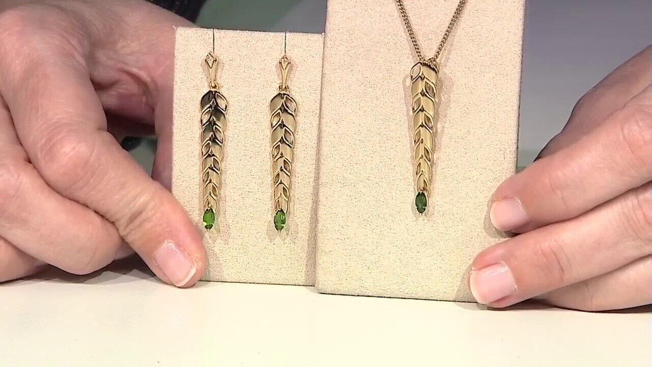 Video Zilveren oorbellen met Russische diopsiedstenen (SAELOCANA)