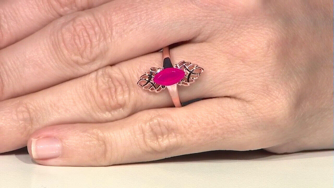 Video Himbeer-Chalzedon-Silberring (SAELOCANA)