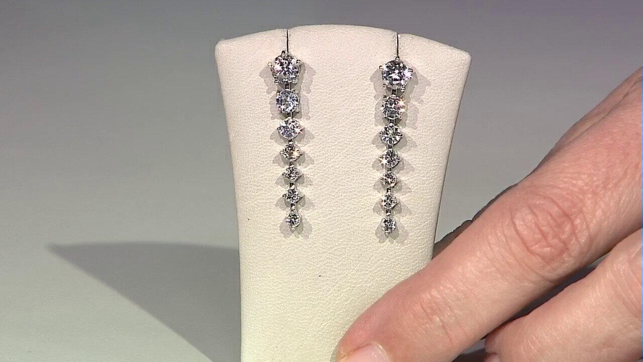 Video Orecchini in argento con Topazio Bianco