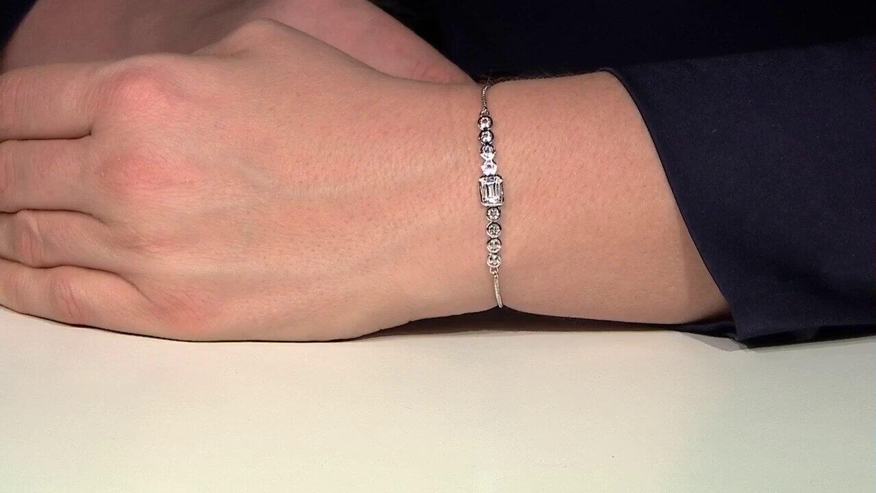 Video Bracelet en argent et Topaze blanche