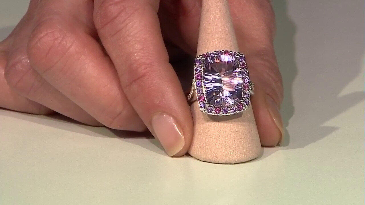 Video Anello in argento con Ametista Rose de France