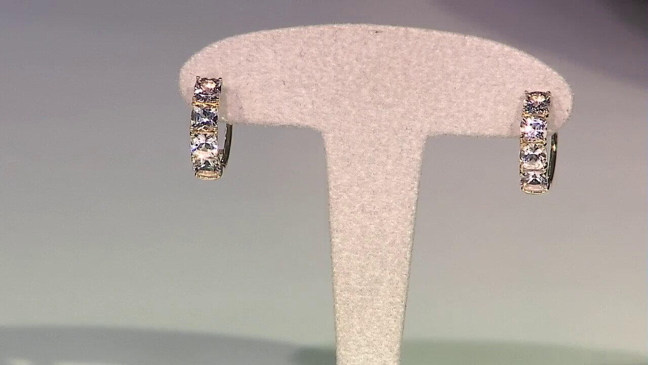 Video Pinkfarbener Topas-Goldohrringe (de Melo)