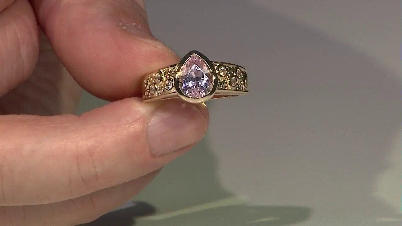 Video Brasilianischer Kunzit-Goldring (de Melo)