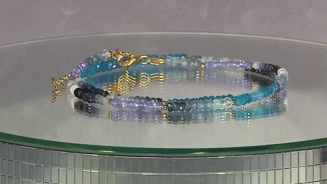 Video Zilveren halsketting met Santa Maria-aquamarijnstenen (Riya)