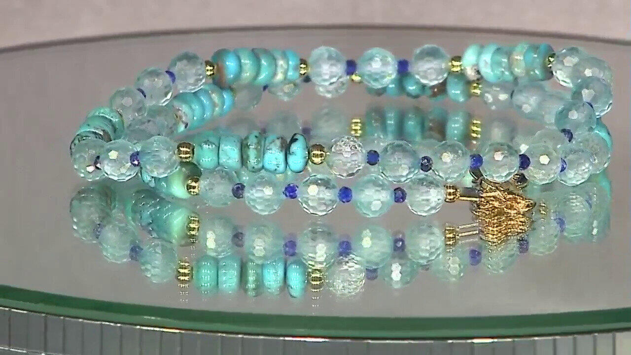 Video Collar en plata con Topacio azul cielo (Riya)