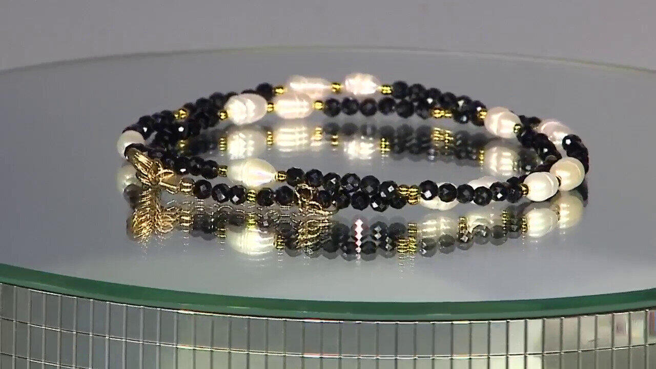 Video Zilveren halsketting met Witte zoetwater kweekparels