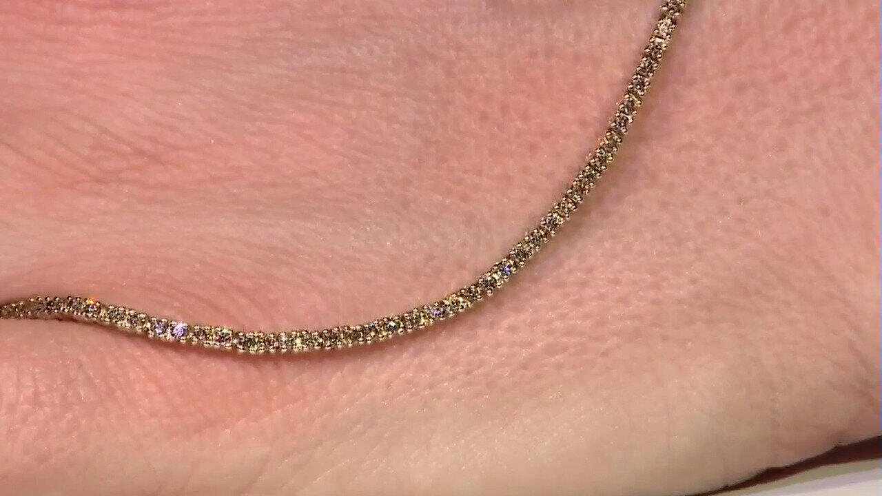 Video Gouden armband met SI1 Argyle Rose De France Diamanten (Annette)