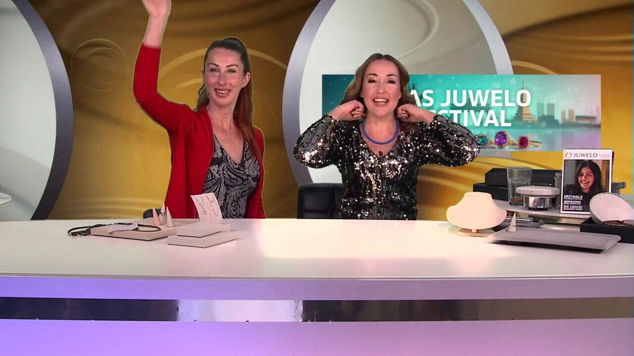 Video Blauer Achat-Silberhalskette