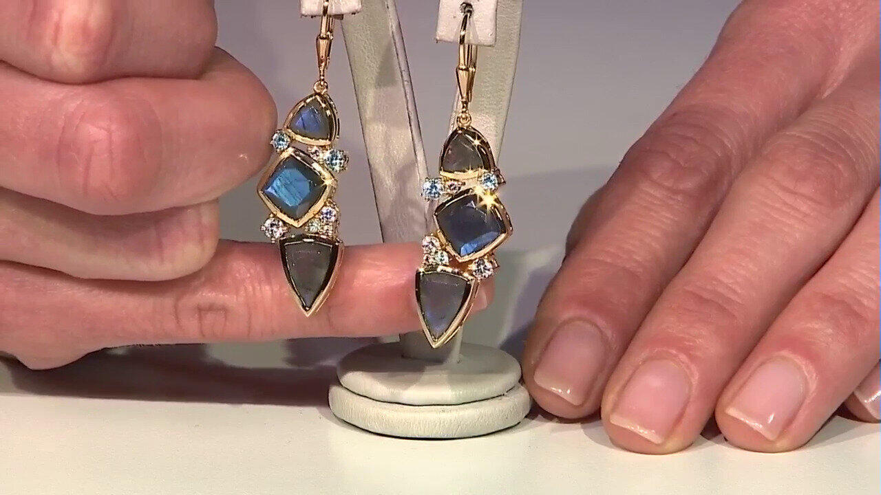 Video Blauer Maniry-Labradorit-Silberohrringe (KM by Juwelo)