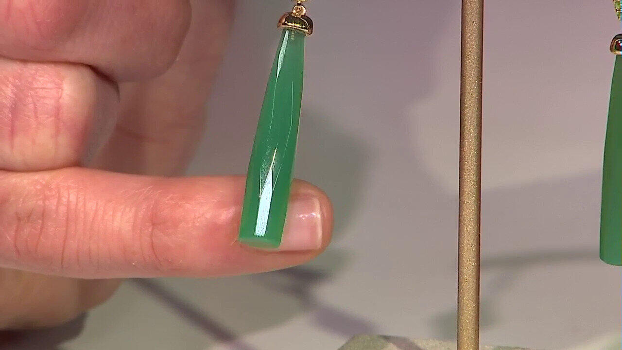 Video Grüner Chalzedon-Silberohrringe (KM by Juwelo)