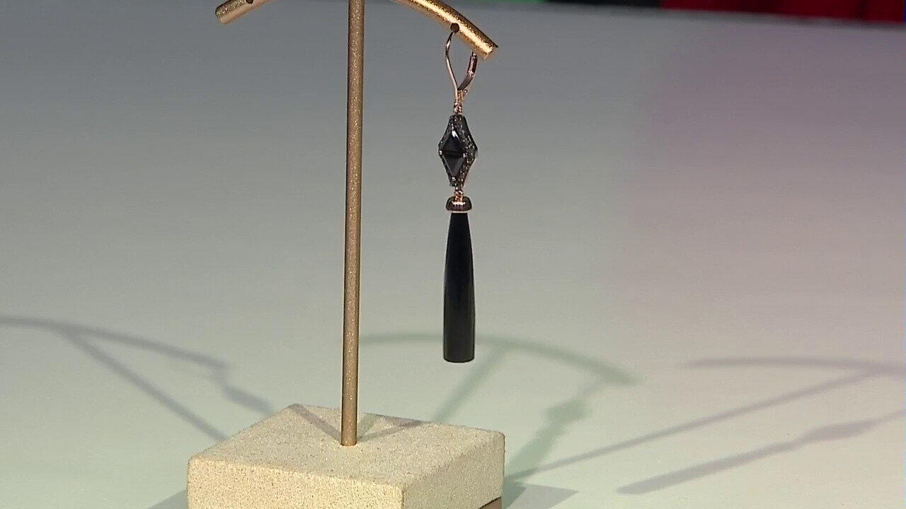 Video Schwarzer Onyx-Goldohrringe (KM by Juwelo)