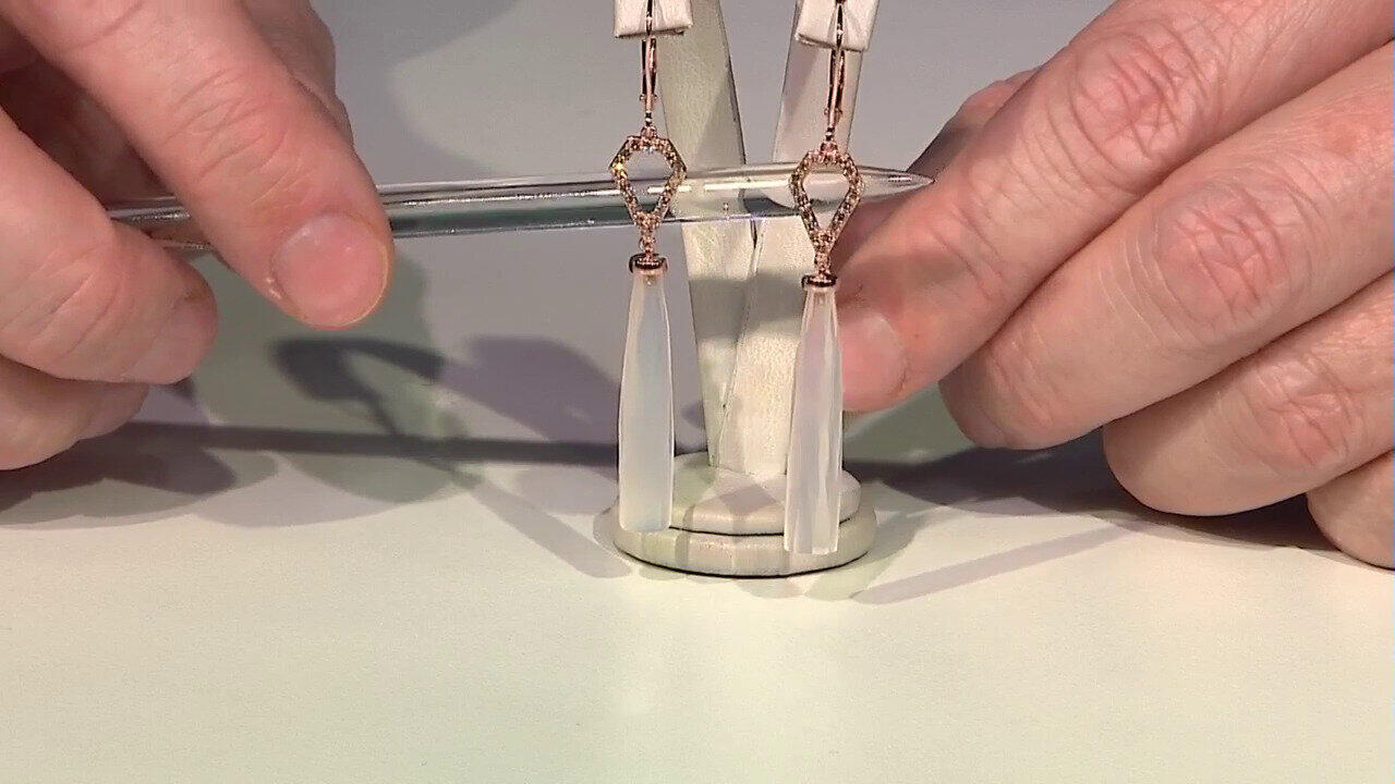 Video Weißer Chalzedon-Goldohrringe (KM by Juwelo)