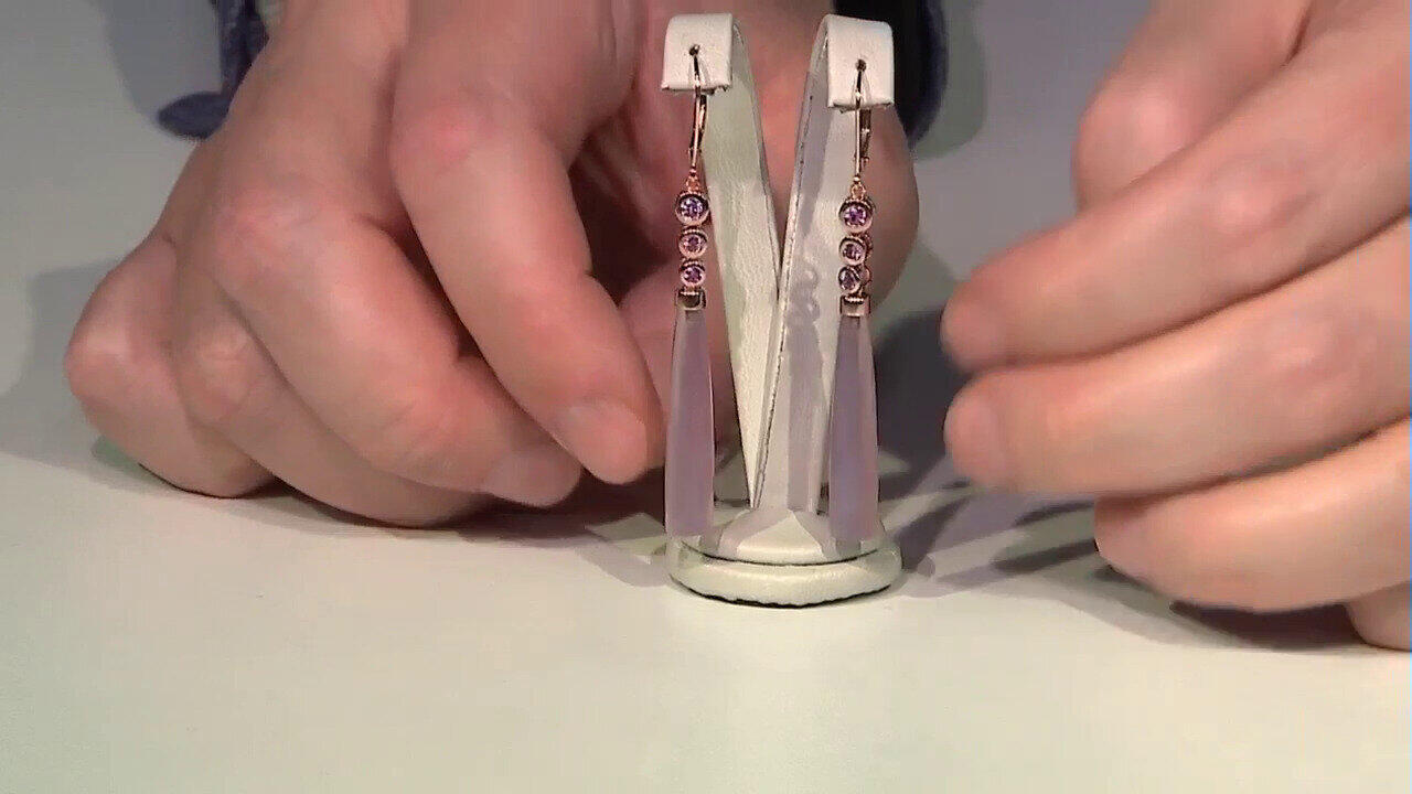 Video Pinkfarbener Chalzedon-Goldohrringe (KM by Juwelo)