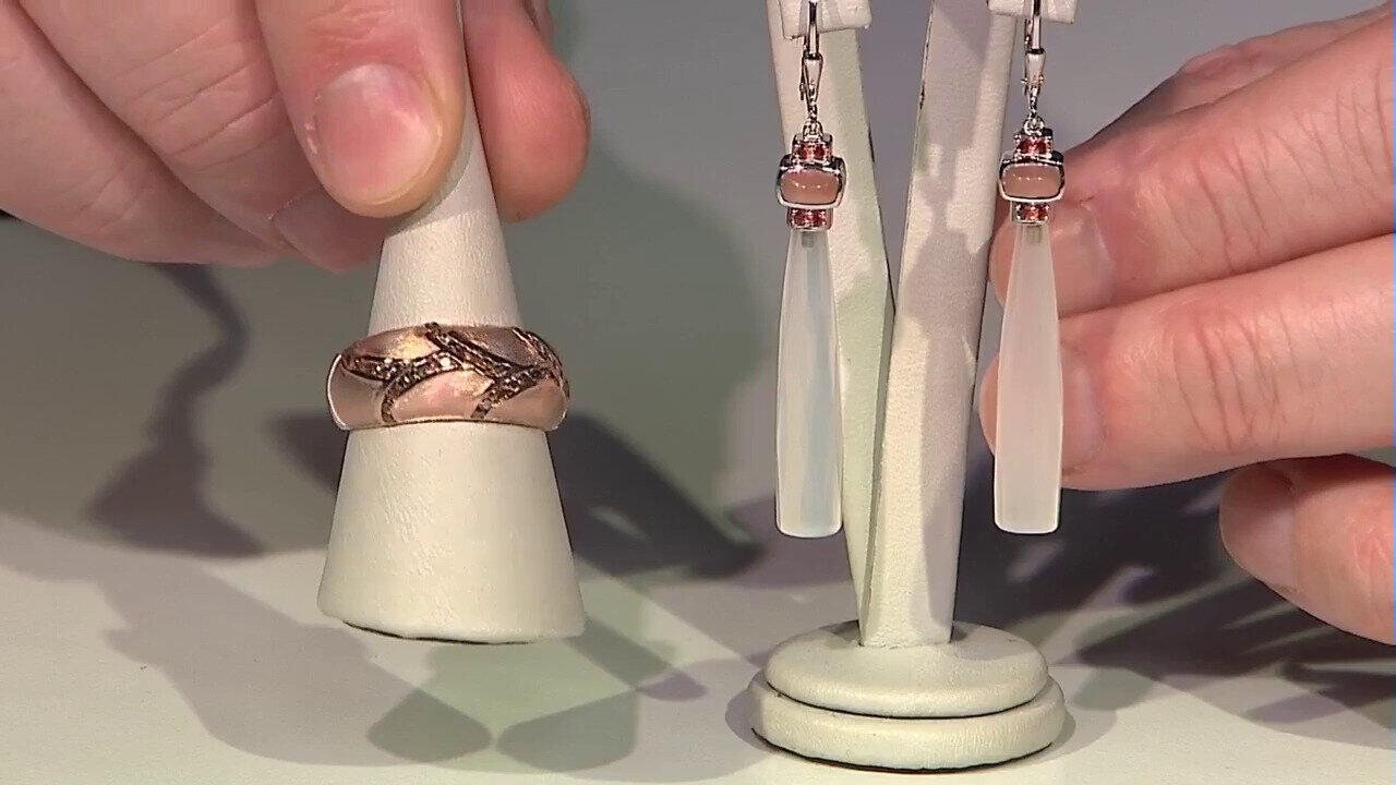 Video Weißer Chalzedon-Silberohrringe (KM by Juwelo)