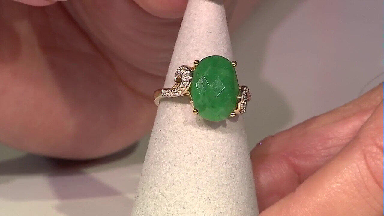 Video Smaragdfarbener Beryll-Silberring