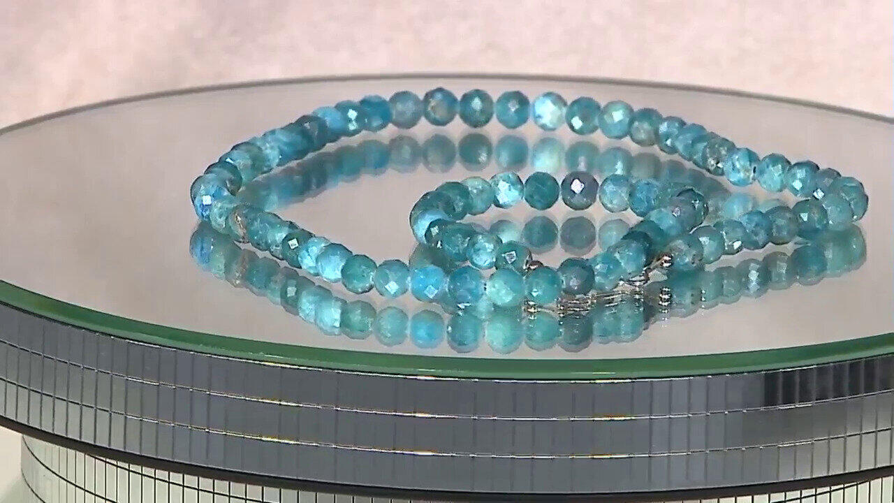 Video Collana in argento con Apatite Blu Neon