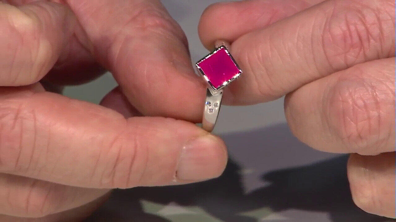 Video Himbeer-Chalzedon-Silberring