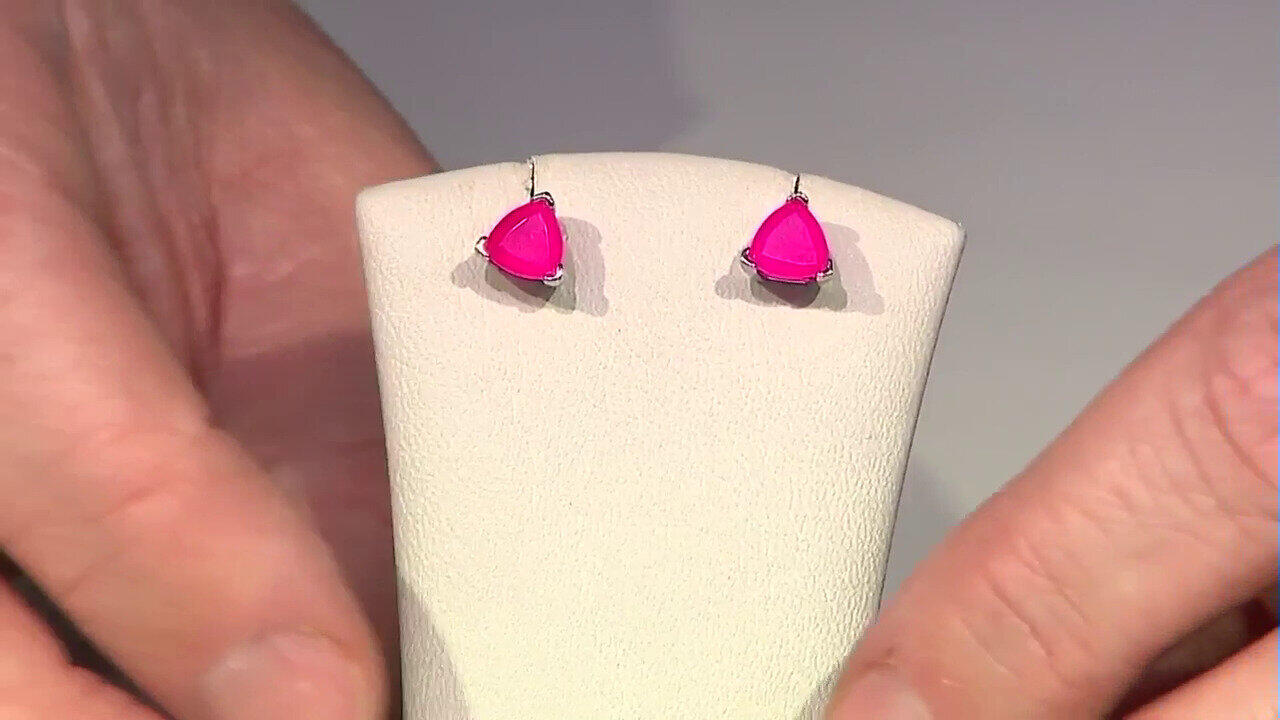 Video Himbeer-Chalzedon-Silberohrringe