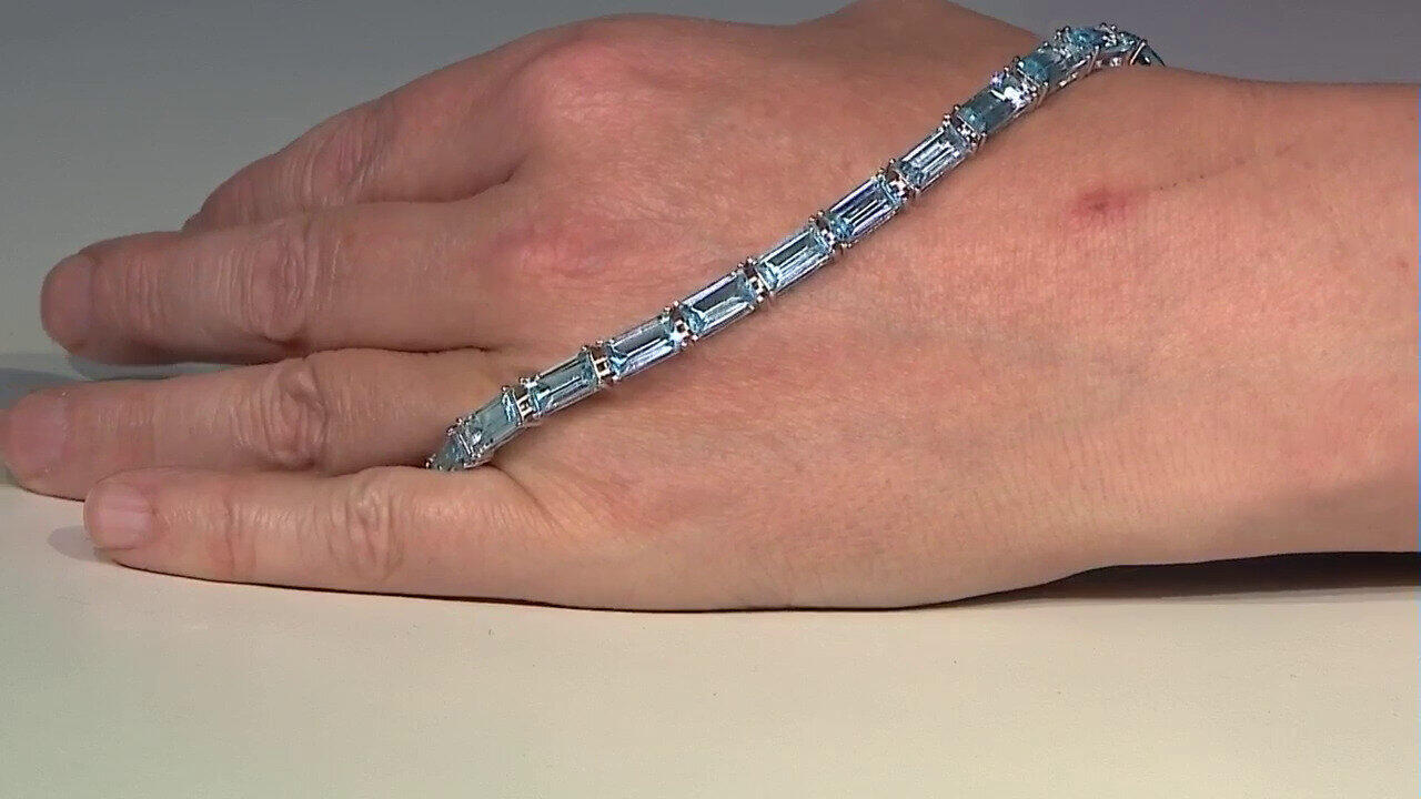 Video Himmelblauer Topas-Silberarmband
