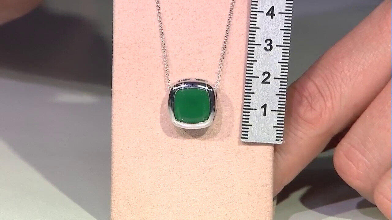 Video Grüner Achat-Silberhalskette (MONOSONO COLLECTION)