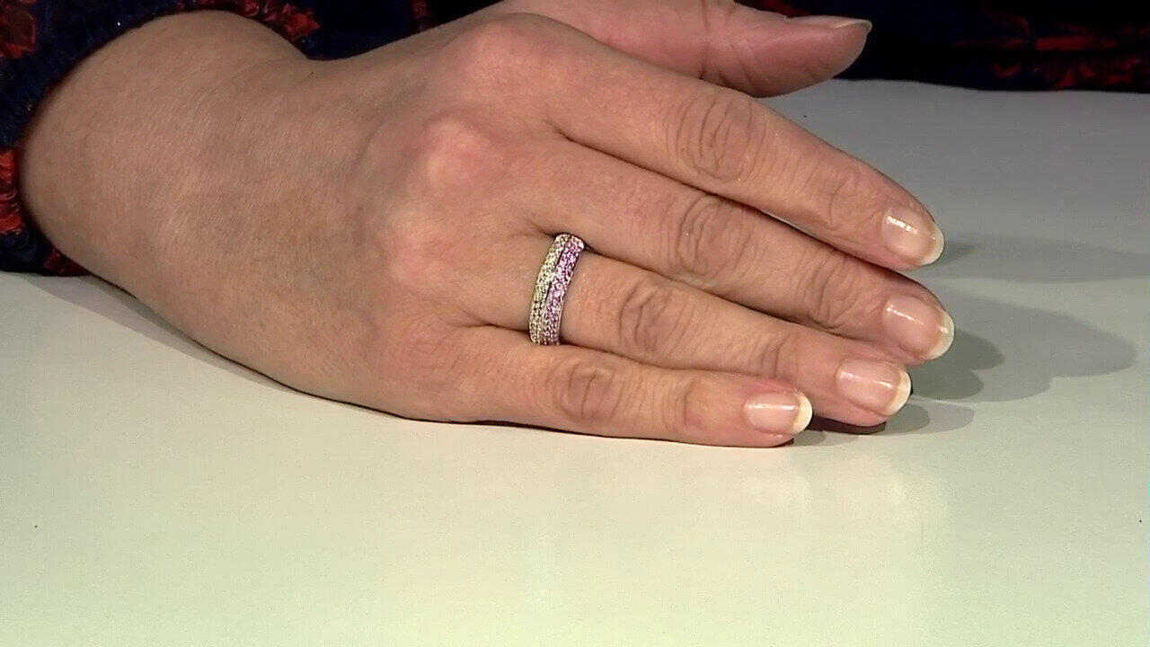 Video Pinkfarbener Saphir-Silberring