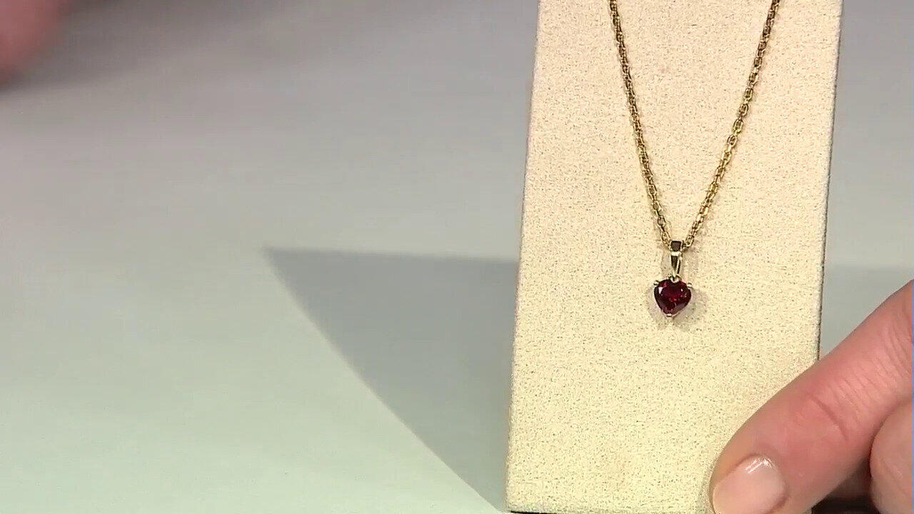 Pendentif En Argent Sterling 925 Avec Grenat Du Mozambique - Pierre Taillée En Poire, 10 Carats