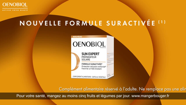 OENOBIOL SUN EXPERT Préparateur Solaire Peau Sensible - Protection cellulaire renforcée - Favorise un hâle intense et éclatant - Complément Alimentaire 2x30 capsules - Programme 2 mois