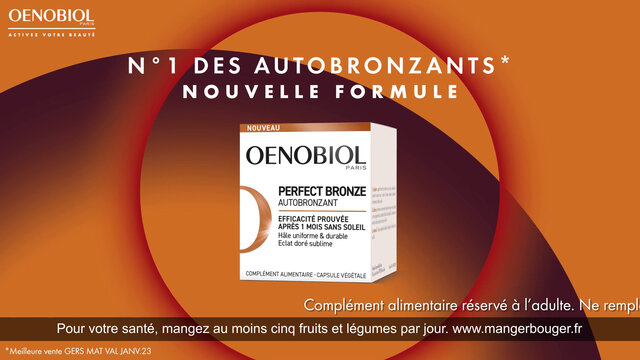 OENOBIOL PERFECT BRONZE Autobronzant - Efficace Dès Le 1Er Mois Sans Soleil - Concentration De 5 Pigments 100% D'Origine Végétale - Complément Alimentaire 30 Capsules - Programme 1 Mois