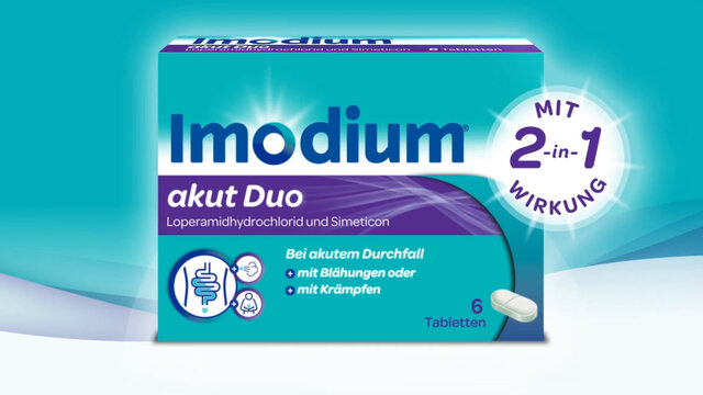 Imodium® akut Duo bei akutem Durchfall mit Blähungen