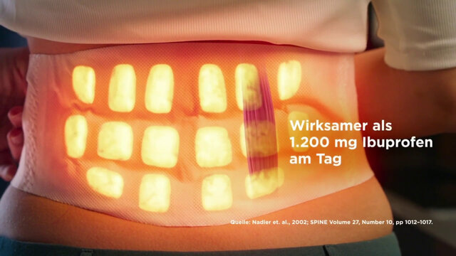 ThermaCare ® bei punktuellen Schmerzen,  kleines ThermaCare Wärmepflaster zur flexiblen Anwendung