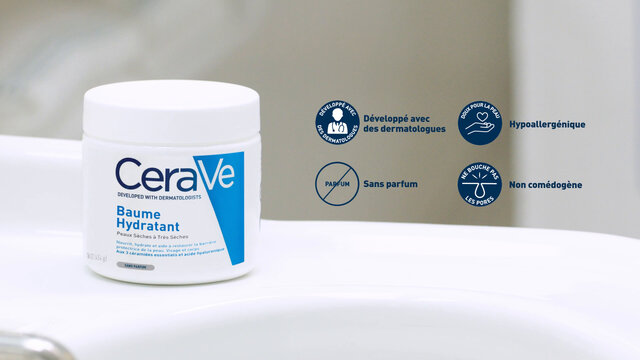 CeraVe Baume Hydratant visage et corps pour les peaux sèches à très sèches