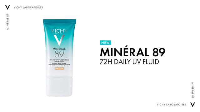 Vichy Minéral 89 Fluido Quotidiano Booster di Idratazione 72H SPF 50+ con Acido Ialuronico 50ml