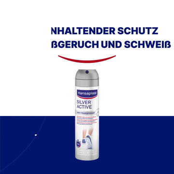 Hansaplast Silver Active Fußdeo | Fußspray gegen Fußgeruch & Schweißfüße | 72h-Schutz