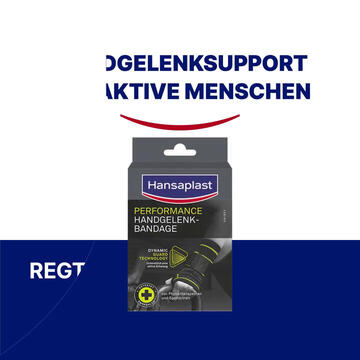 Hansaplast Sport Handgelenkbandage S/M | Schützende Sportbandage | Handgelenkschoner | Flexibel
