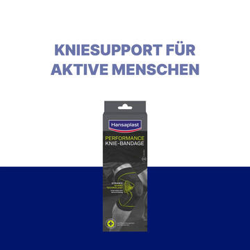 Hansaplast Performance Kniebandage S/M | Schützende Sportbandage | Knieschoner | Flexible Bandage