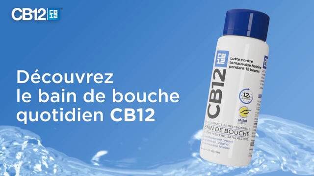 CB12 - Bain de bouche - Lutte contre la mauvaise haleine pendant 12 heures - Sans alcool - Arôme menthe - Flacon 250 ml