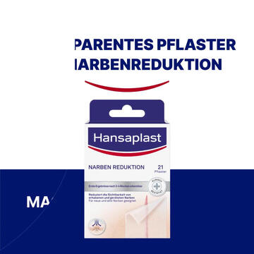 Hansaplast Narben Reduktion| Neue & alte Narben | Narbenpflaster | Wasserfeste Pflaster | 21 Stk.