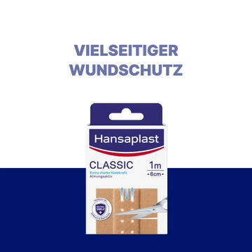 Hansaplast Classic Pflaster | Atmungsaktive Wundauflage | Zuschneidbares Heftpflaster | 20 Stk.