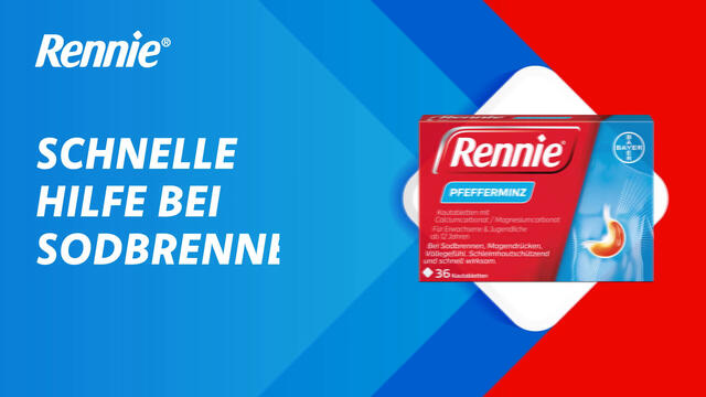 Rennie® Pfefferminz Kautabletten bei Sodbrennen