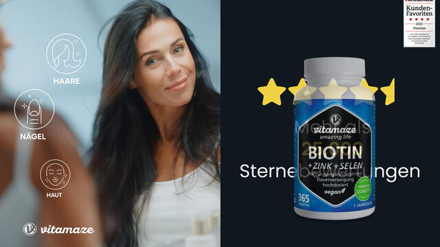 Vitamaze BIOTIN 10 mg hochdosiert + Zink + Selen