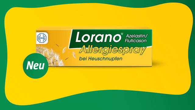 Lorano® Azelastin/Fluticason Allergiespray bei Heuschnupfen – Gemeinsam stärker** und schneller*