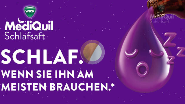 WICK MediQuil Schlafsaft, Doxylamin-Schlafmittel in Sirupform mit Kirschgeschmack