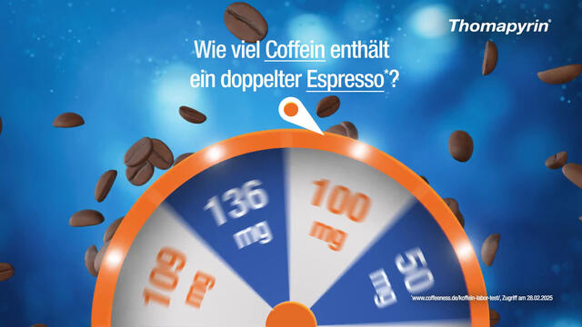 Thomapyrin® bei Kopfschmerzen und Migräne – Nichts wirkt schneller*. Mit Coffein-Booster