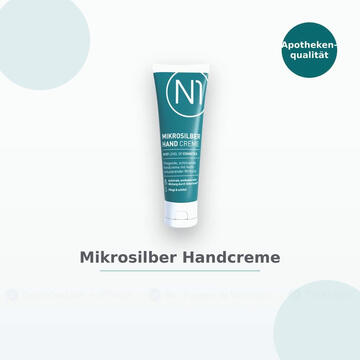 N1 Mikrosilber Handcreme – Handpflege für trockene, rissige & gereizte Hände, mit Mikrosilber, beruhigt die Haut & spendet intensive Feuchtigkeit