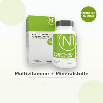 N1 Multivitamin A–Z – Vitamine & Mineralstoffe Jahresvorrat zur täglichen Versorgung, Unterstützt Immunsystem, Energie & reduziert Müdigkeit, Multivitamine